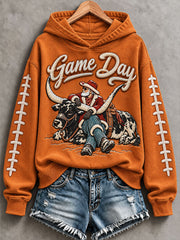 Women's Football Game Day Christmas Fun Print Regular Sweatshirt