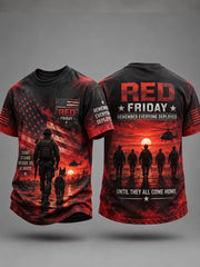 Men's Red Friday Printed Casual T-Shirt