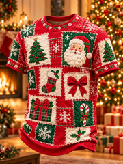 Men's Christmas Patchwork Art short sleeves t-shirt