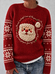 Women's Christmas Santa Print Sweater