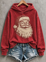 Women's Christmas Santa Print Regular Sweatshirt