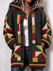 Women's Reggae Inspired Cozy Knit Hooded Cardigan