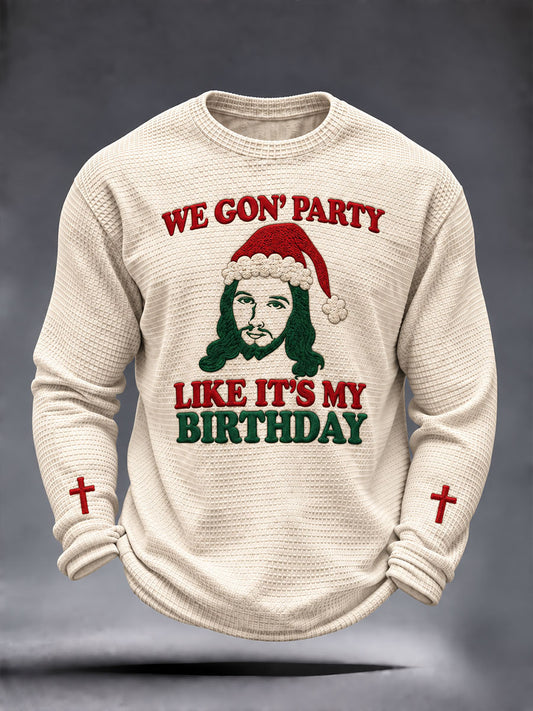 Men's Christmas Faith Waffle Long Sleeve T-Shirt
