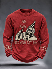 Men's Christmas Faith Waffle Long Sleeve T-Shirt