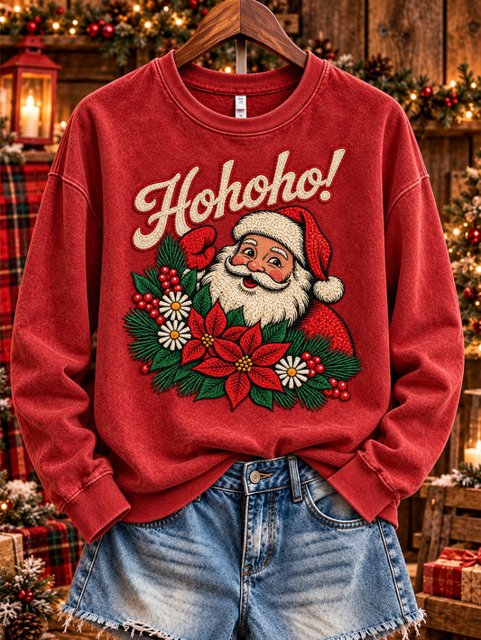 Women's Santa Claus Pattern Design Casual Sweatshirt