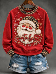 Women's Christmas Santa Claus Art Print Sweatshirt
