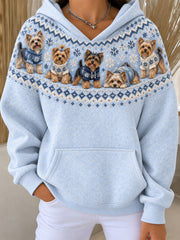 Women's Yorkie Dogs Pattern Design Casual Hoodie