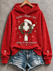 Women's Christmas Cross Print Sweatshirt