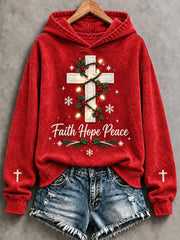Women's Christmas Cross Print Sweatshirt
