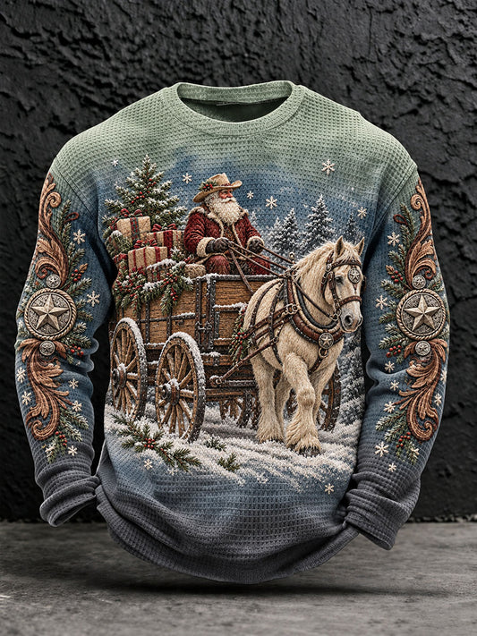Men's Western Santa Waffle T-Shirts
