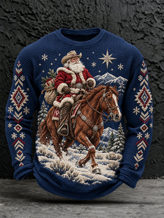 Men's Western Santa Waffle T-Shirts