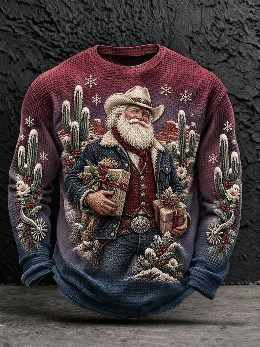Men's Western Santa Waffle T-Shirts