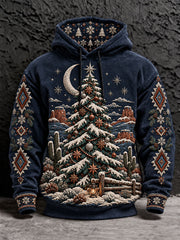 Men's Western Christmas Tree Print Hoodies