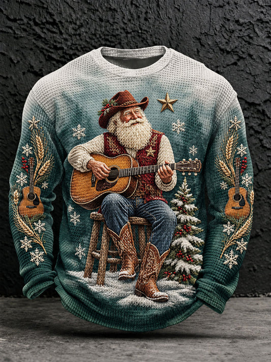 Men's Western Santa Waffle T-Shirts
