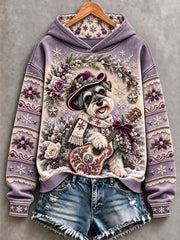 Women's Western-Style Christmas Schnauzer Hoodies