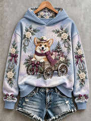 Women's Western-Style Christmas Corgi Hoodies