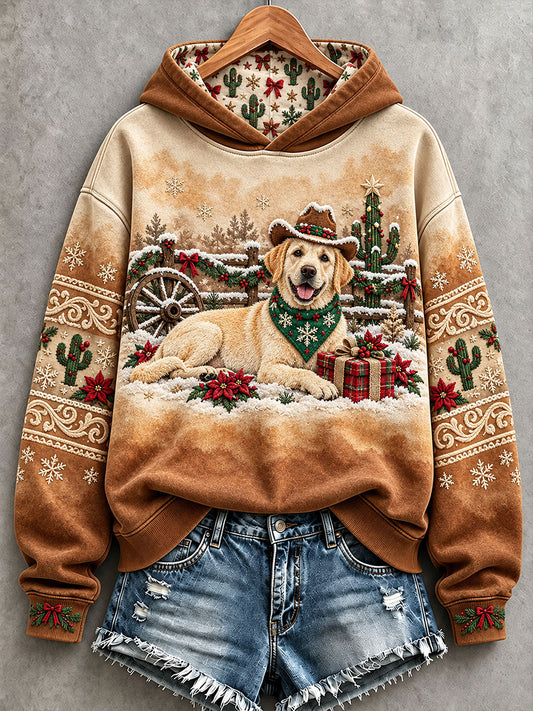 Women's Western-Style Christmas Labrador Hoodies