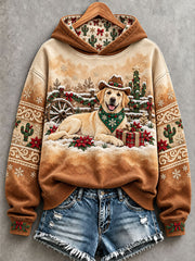 Women's Western-Style Christmas Labrador Hoodies