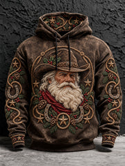 Men's Western Santa Print Hoodies
