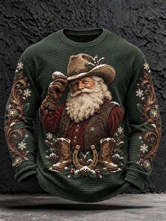 Men's Western Santa Waffle T-Shirts