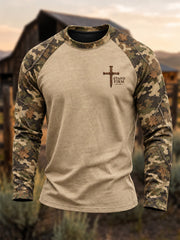 Men's Christian Cross Print Sweatshirt