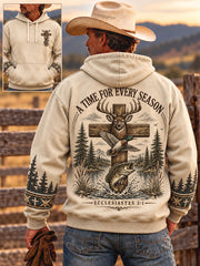 Men's Vintage Western Style Faith Lover Art Printed Hoodie