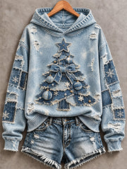 Women's Christmas Tree Print Hoodie