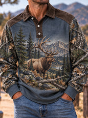 Men's Vintage Hunting Camo Print Casual Shirt