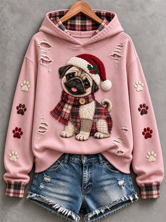 Women's Cute Pug Hoodie