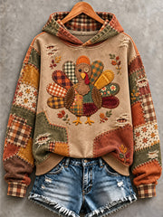 Women's Thanksgiving Turkey Print Hoodie