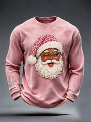 Men's Vintage Pink Santa Waffle Top