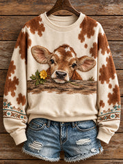Women's Western Style Vintage Animals Art Printed Sweatshirt