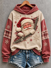 Women's Christmas Santa Claus Art Printed Hoodie