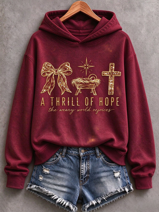 Women's A Thrill Of Hope The Weary World Rejoices Hoodie
