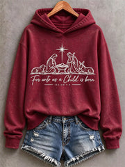 Women's For Unto Us A Child Is Born Hoodie