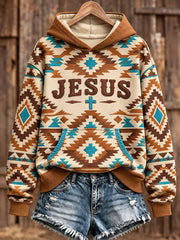 Women's Western Jesus-themed hoodies
