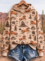 Women's Western-style horse print Regular Sweatshirt