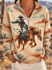 Women's Western-style horse print Sweatshirt