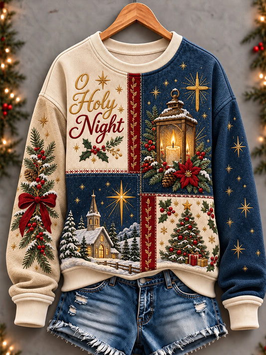 Women's Christian Christmas Art Printed Sweatshirt