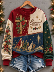 Women's Christian Christmas Art Printed Sweatshirt