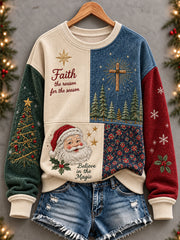Women's Christian Christmas Art Printed Sweatshirt