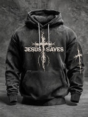 Men's Faith Oversized Drop-Shoulder Hoodie with Pockets