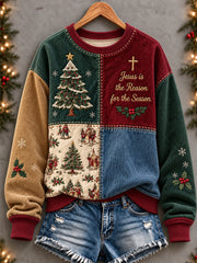 Women's Christian Christmas Art Printed Sweatshirt