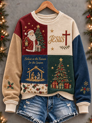 Women's Christian Christmas Art Printed Sweatshirt