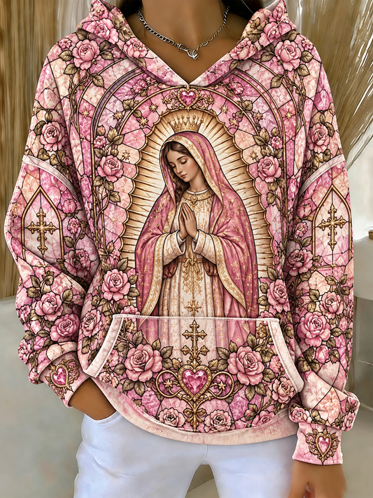 Women's Feast of Our Lady of Guadalupe art Printed Hoodies