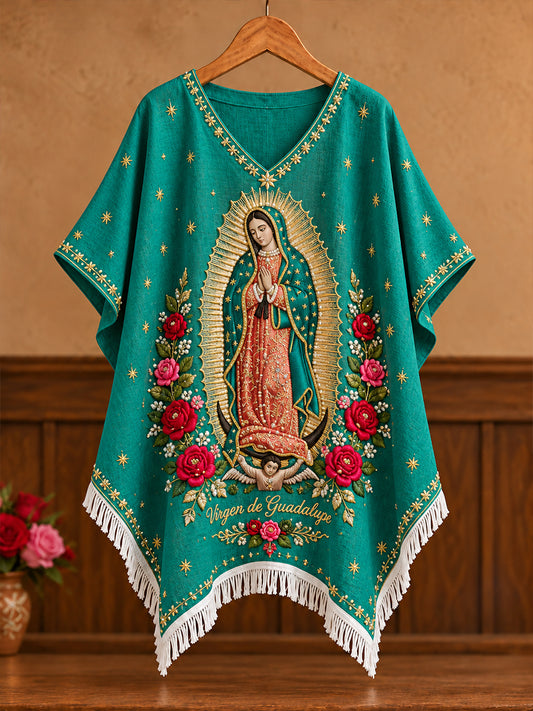 Women‘s Mexico Our Lady of Guadalupe Day Floral Art Printed Tops