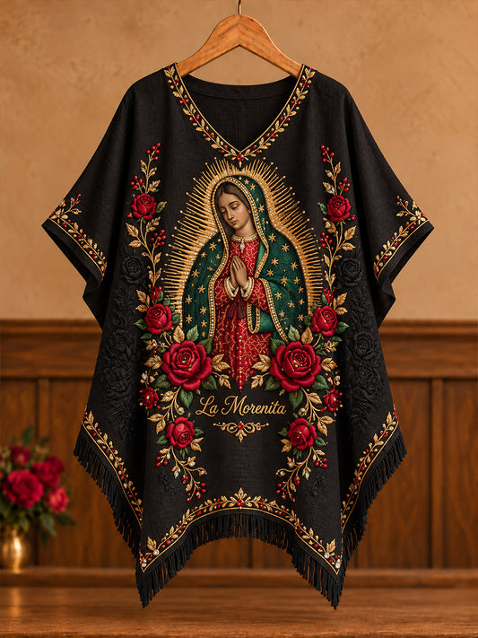 Women‘s Mexico Our Lady of Guadalupe Day Floral Art Printed Tops