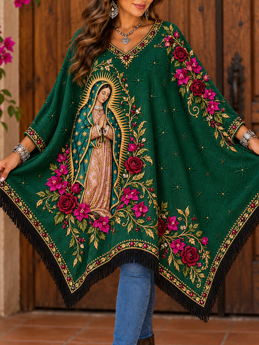 Women‘s Mexico Our Lady of Guadalupe Day Floral Art Printed Tops