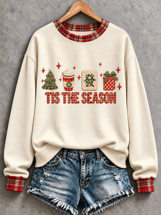 Women's Christmas Mahjong Casual Sweatshirt