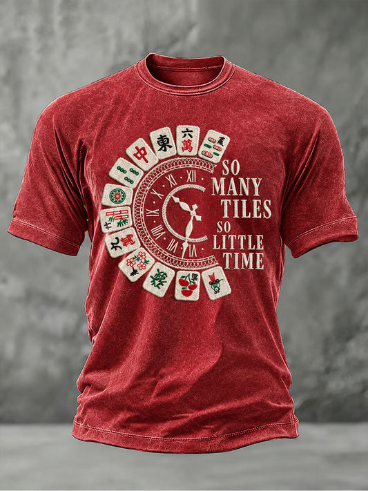 Men's So Many Tiles So Little Time Christmas Mahjong Casual T-shirt